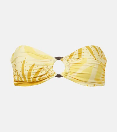 Cala De La Cruz Sandra Printed Bikini Top In Yellow