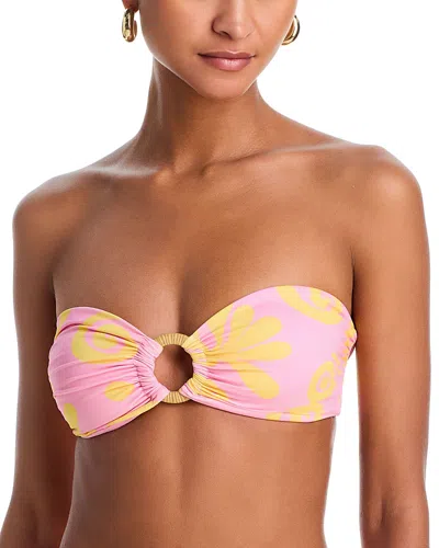 Cala De La Cruz Sandra Strapless Bikini Top In Multi