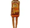 Cala De La Cruz Sasha Skirt In Faded Stripes In Multi