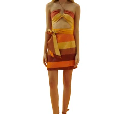 Cala De La Cruz Sasha Skirt In Faded Stripes In Multi