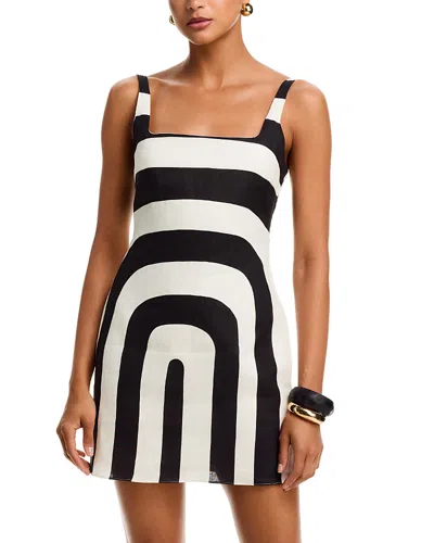 Cala De La Cruz Siela Linen Mini Dress In White