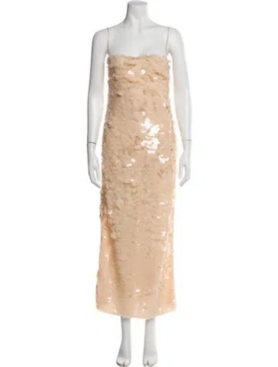 Pre-owned Cala De La Cruz Square Neckline Long Dress In Multi