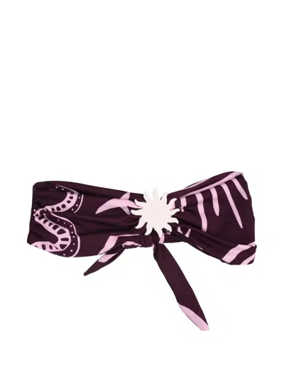 Cala De La Cruz Strapless Sun-hardware Bikini Top In Purple