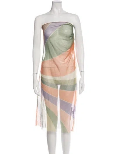 Pre-owned Cala De La Cruz Striped Long Dress In Multicolor