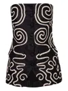 Cala De La Cruz Swirl-embroidered Strapless Top