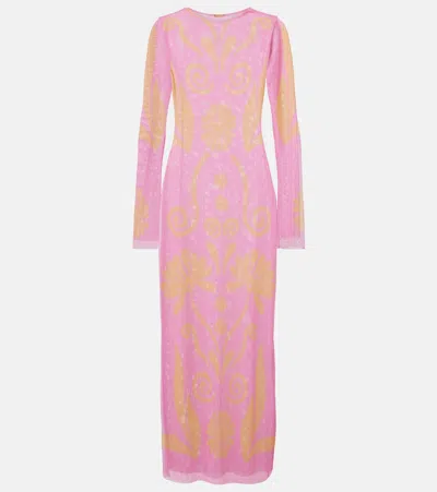Cala De La Cruz Tania Printed Maxi Dress In Pink