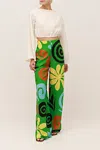 Cala De La Cruz Toya Pants In Cenote Multi In Green