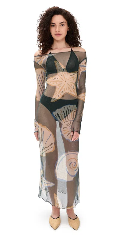 Cala De La Cruz Ursa Dress Calicomulti In Black
