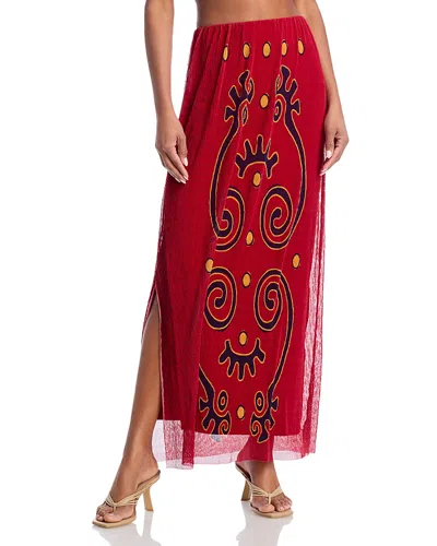 Cala De La Cruz Vela Skirt In Precoscarlet