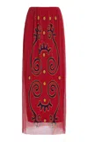 Cala De La Cruz Vela Skirt In Red