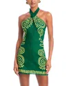 Cala De La Cruz Venata Open Back Halter Dress In Ourosage