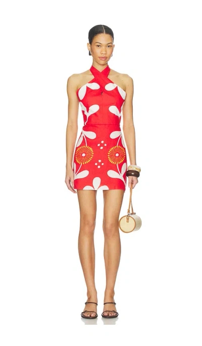 Cala De La Cruz Veneta Dress In Red
