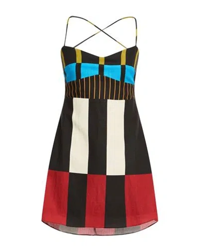 Cala De La Cruz Woman Mini Dress Black Size M Linen
