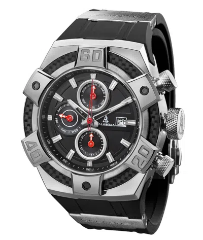 Pre-owned Calabria - Armato - Black Chronograph Men Watch With Carbon Fiber Bezel