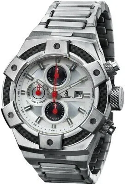 Pre-owned Calabria - Armato Forte - White Dial Men's Watch With Carbon Fiber Bezel