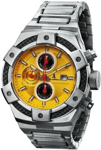 Pre-owned Calabria - Armato Forte - Yellow Dial Men's Watch With Carbon Fiber Bezel