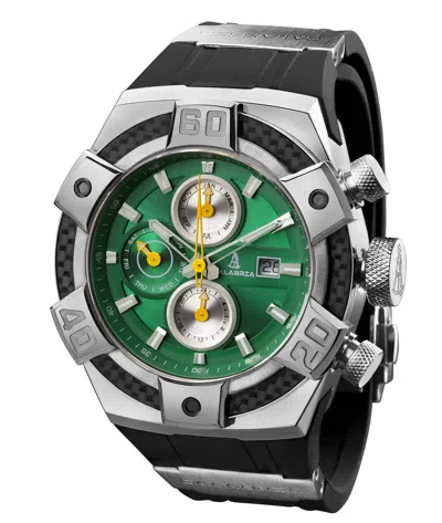 Pre-owned Calabria - Armato Opaco - Green Dial Men's Watch With Carbon Fiber Bezel