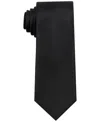 Calabrum Men's Classic Extra-long Solid Black Tie In Black