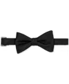 Calabrum Men's Solid Black Pre-tied Bow Tie In Black