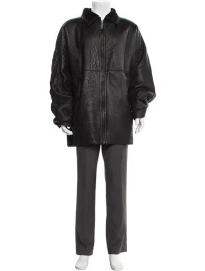 Pre-owned Calafate Shearling Parka In Gray