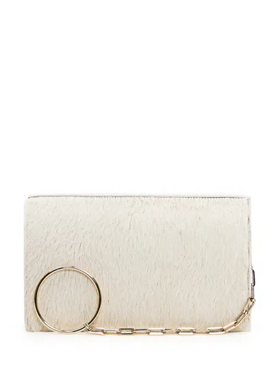 Calcaterra Chain Shoulder Bag - Medium Size In Neutral