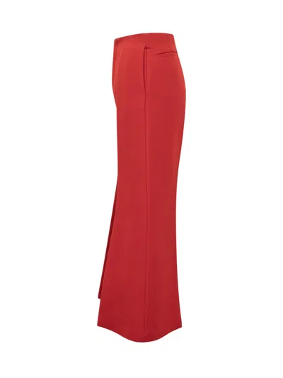 Calcaterra Elegant Trousers For Fall Fashion 2025 In Ruby Red