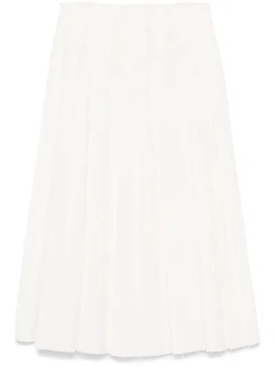 Calcaterra Pleated Midi Skirt In 白色