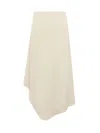 Calcaterra Wave Midi Skirt In Beige