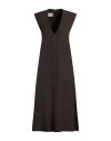 Calcaterra Woman Midi Dress Dark Brown Size 6 Viscose, Silk In Brown