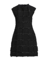 Calcaterra Woman Mini Dress Black Size 6 Polyester, Acrylic, Wool, Polyamide In Black
