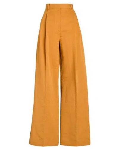 Calcaterra Woman Pants Marigold Size 8 Cotton, Silk In Yellow