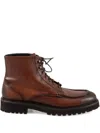 Calce Schnürstiefel Aus Strukturiertem Leder In Brown