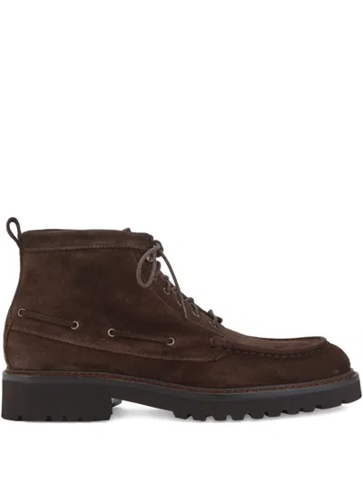 Calce Lace-up Suede Boots In Brown