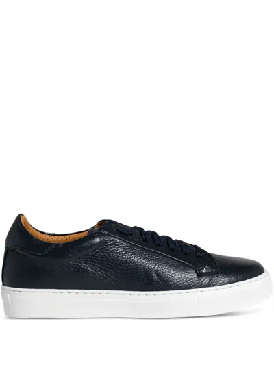 Calce Leather Textured Sneakers In Blue