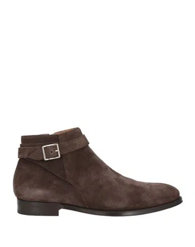 Calce Man Ankle Boots Dark Brown Size 12 Leather