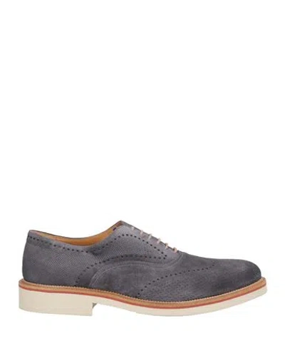 Calce Man Lace-up Shoes Grey Size 12 Leather