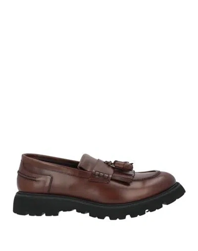 Calce Man Loafers Brown Size 6 Leather