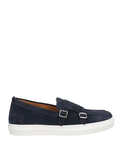 Calce Man Loafers Navy Blue Size 7 Leather