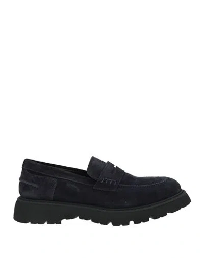 Calce Man Loafers Navy Size 6 Leather In Black