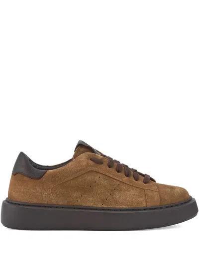 Calce Suede Platform Trainers In Brown