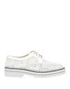 Calce Woman Lace-up Shoes White Size 8 Leather