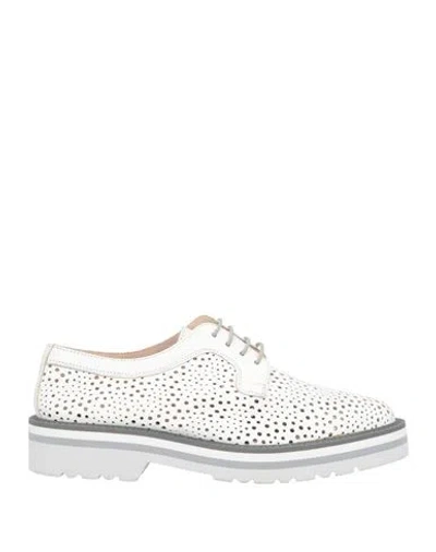 Calce Woman Lace-up Shoes White Size 8 Leather
