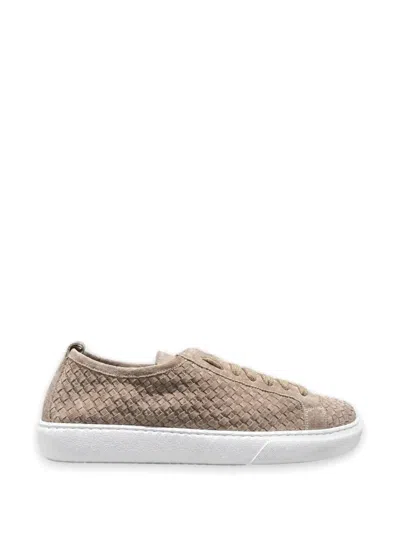 Calce Woven-suede Sneakers In Brown