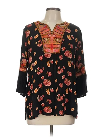 Pre-owned Calessa 3/4 Sleeve Blouse In Black