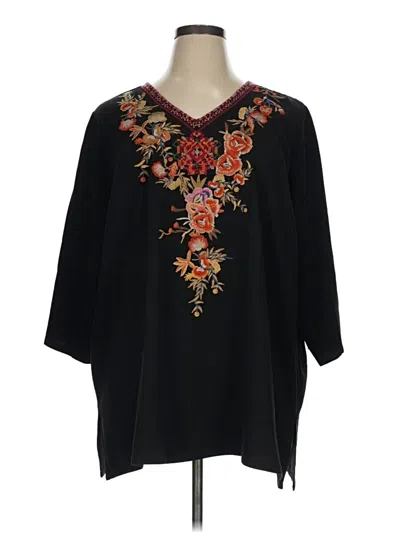Pre-owned Calessa 3/4 Sleeve Blouse In Black