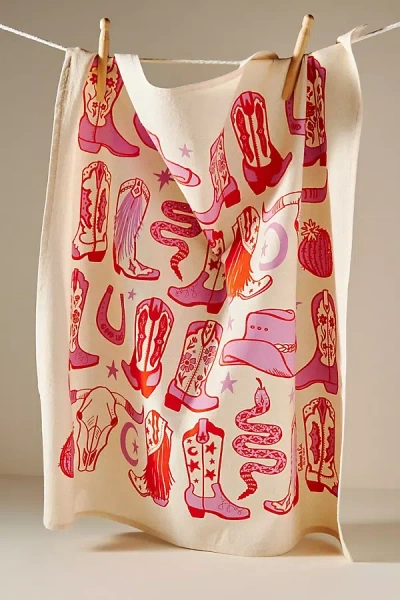 Calhoun & Co. Hey Cowgirl Oversized Dish Towel In Multicolor