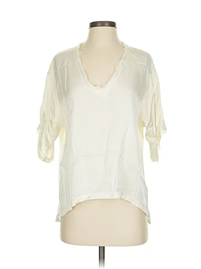 Pre-owned Cali By Cali Dreaming Short Sleeve Blouse In White