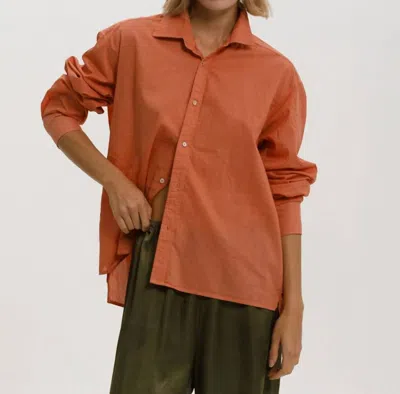 Cali Dreaming Colt Button Front Shirt In Clay In Orange