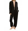 Cali Dreaming Front Zipper Detail Flightsuit In Black In Black