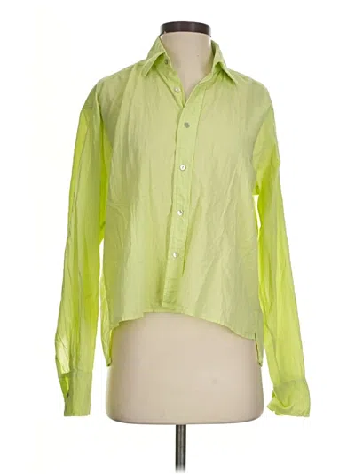 Pre-owned Cali Dreaming Long Sleeve Blouse In Green